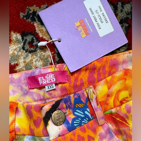 Floral Animal Print Straight Leg Jeans - Picture 4 of 8